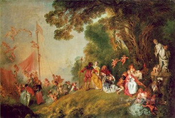 Pilgrimage to Cythera Jean Antoine Watteau classic Rococo Oil Paintings
